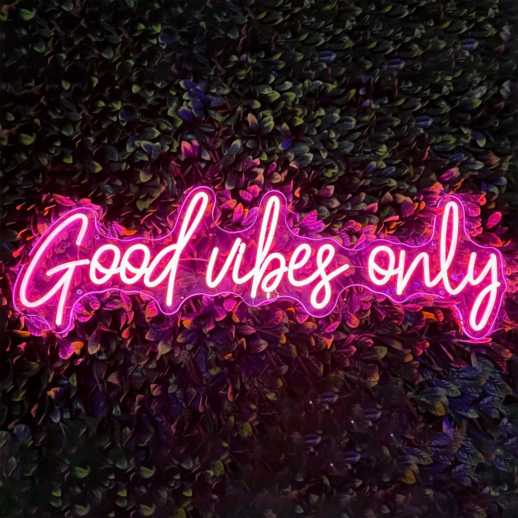 Néon positivité Good Vibes Only