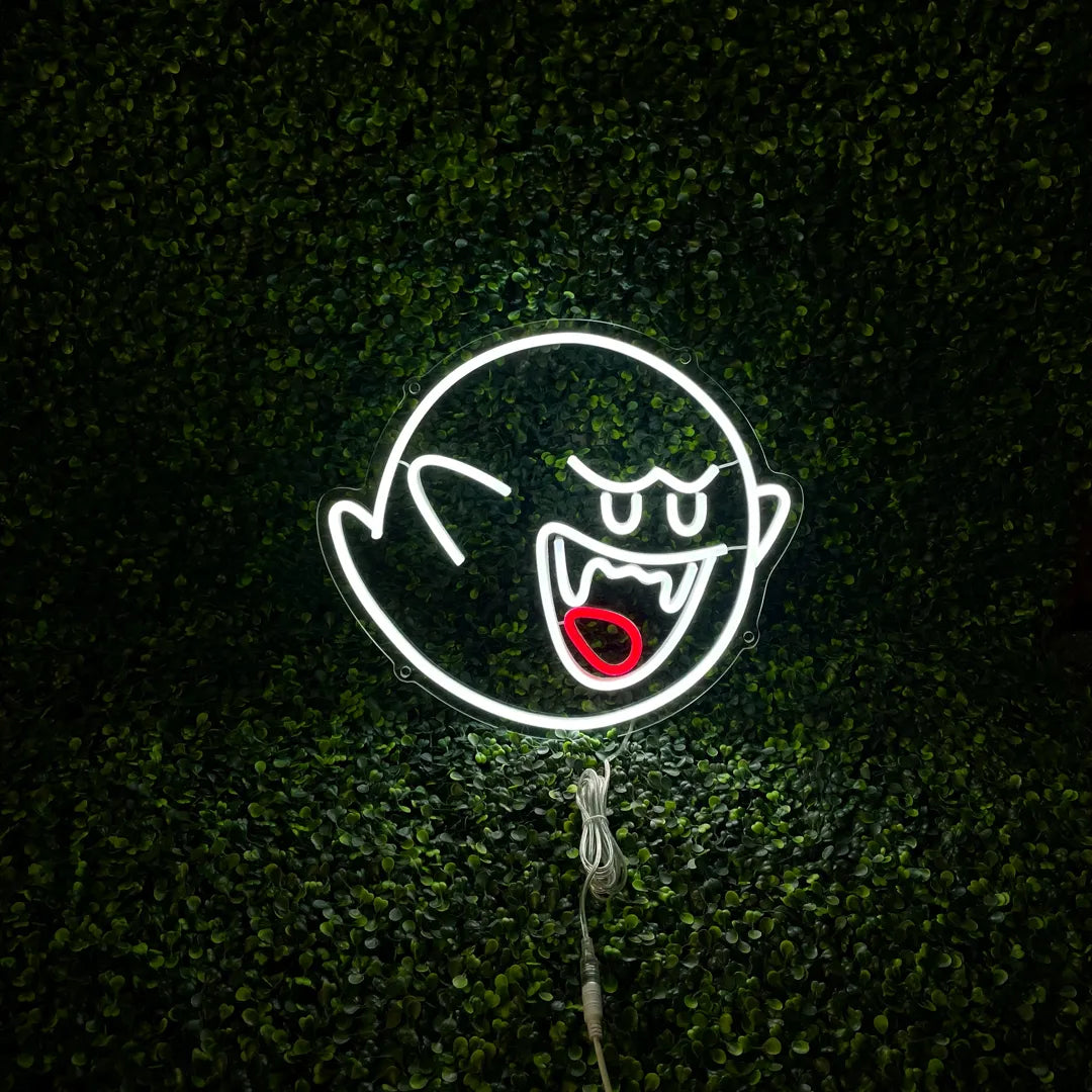 Néon Boo de Mario de face