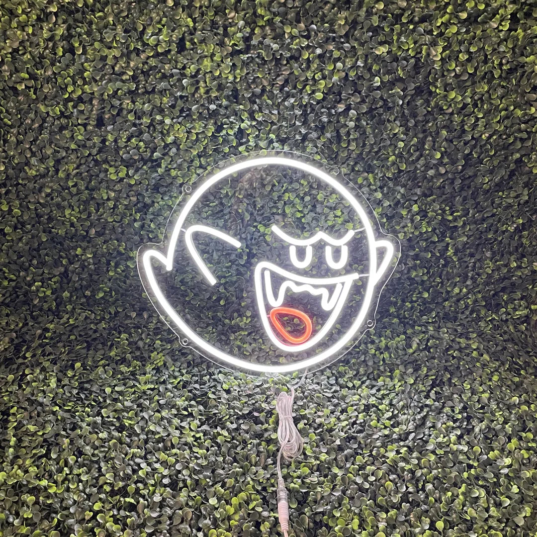 Néon Boo de Mario lumineux