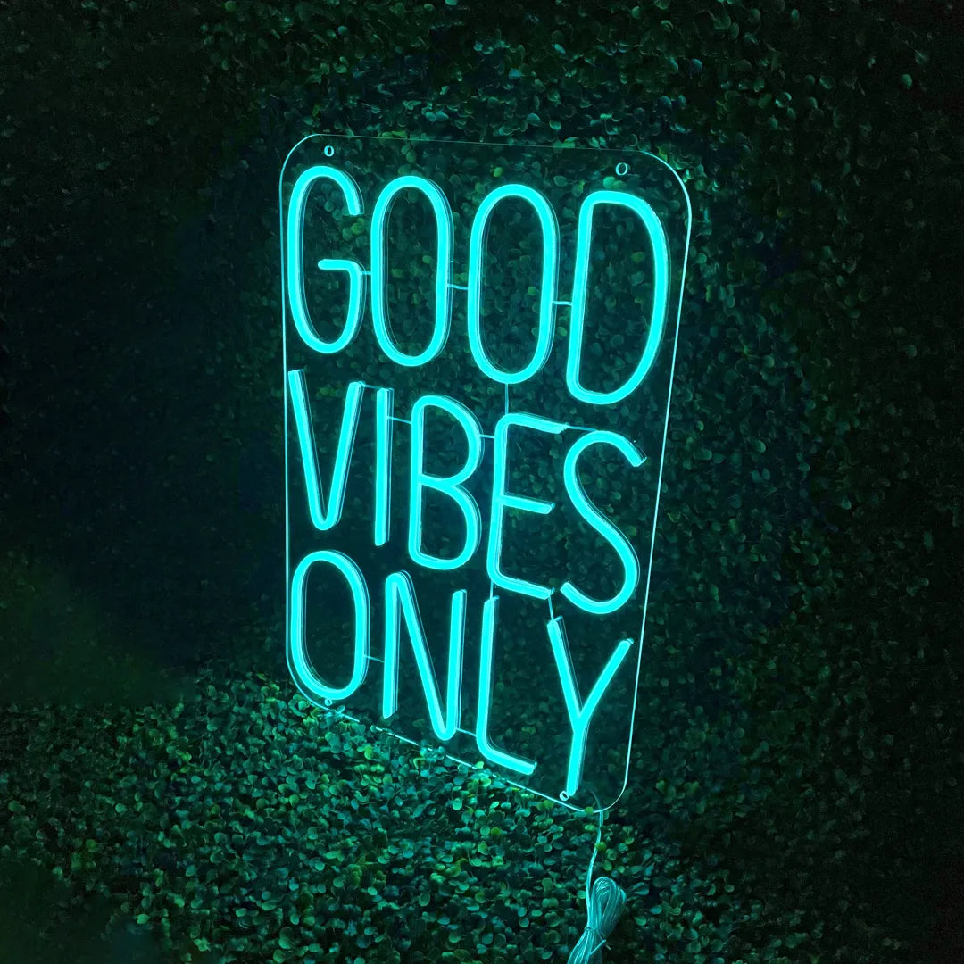 Néon Good Vibes Only Turquoise de droite