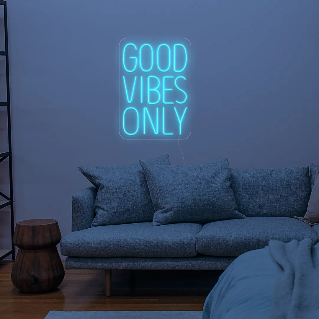 Néon Good Vibes Only Turquoise Simulation Salon