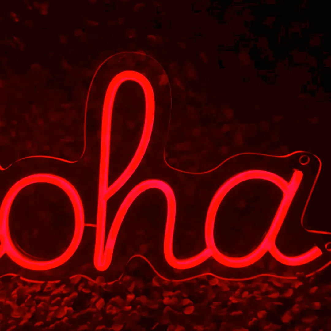 neon Aloha rouge détails