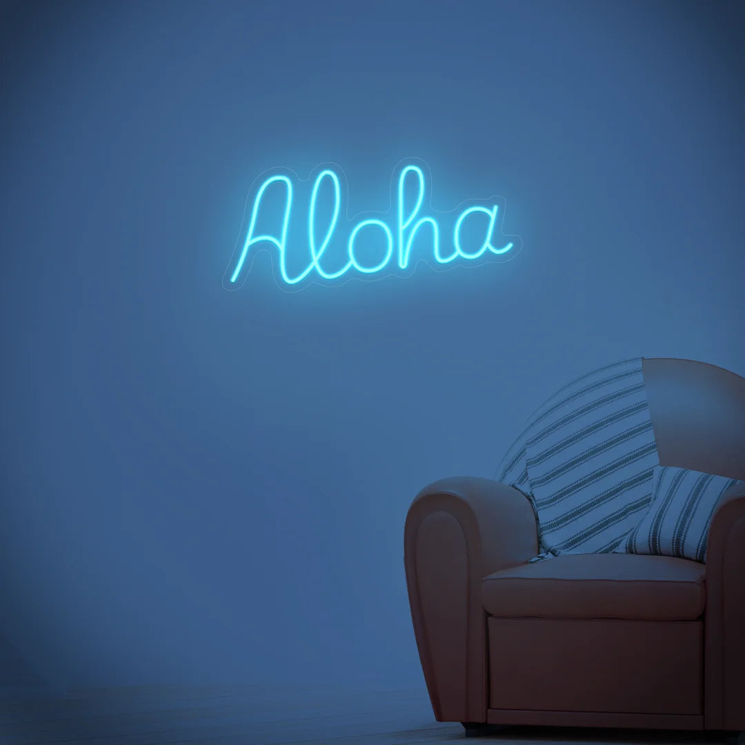neon Aloha bleu turquoise