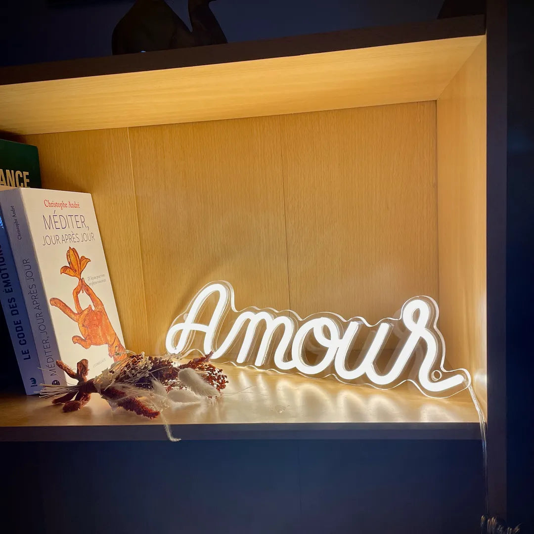 néon amour blanc chaud déco