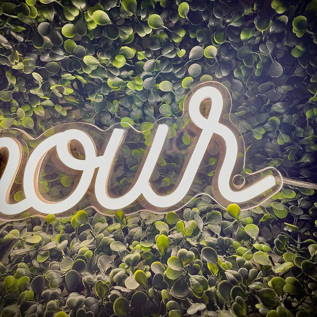 néon amour blanc chaud détails