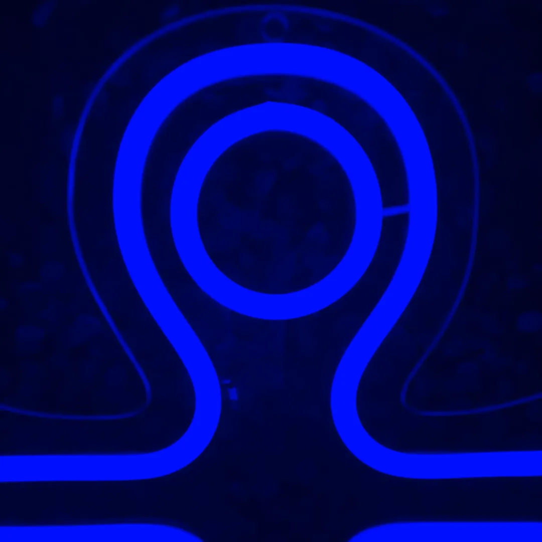 Néon ancre bleu détails
