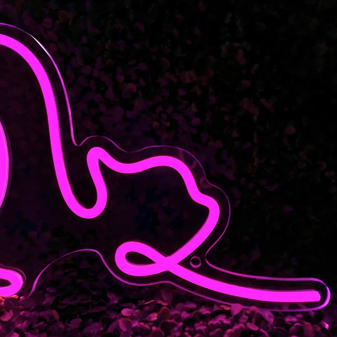 neon chat rose détails