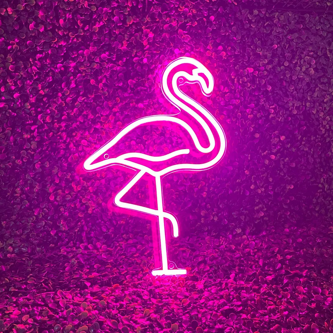Neon Flamant Rose retro lumineux