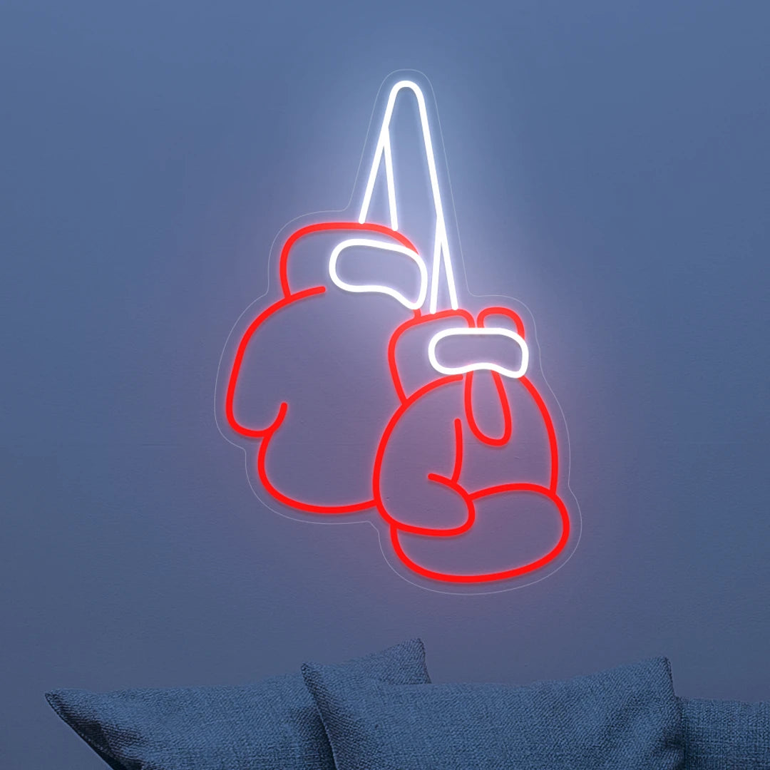 Néon gants de boxe rouge