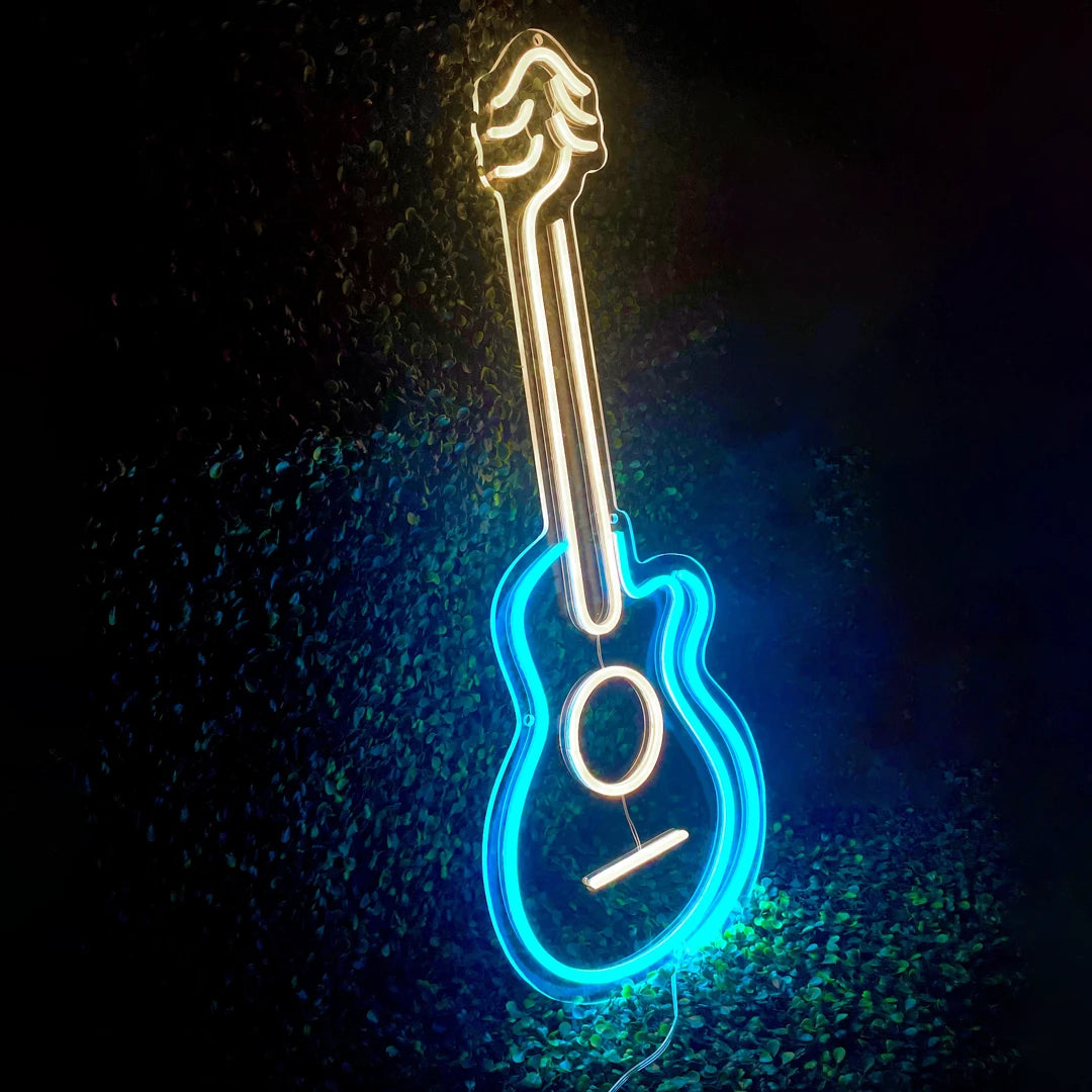 Néon Guitare acoustique de côté