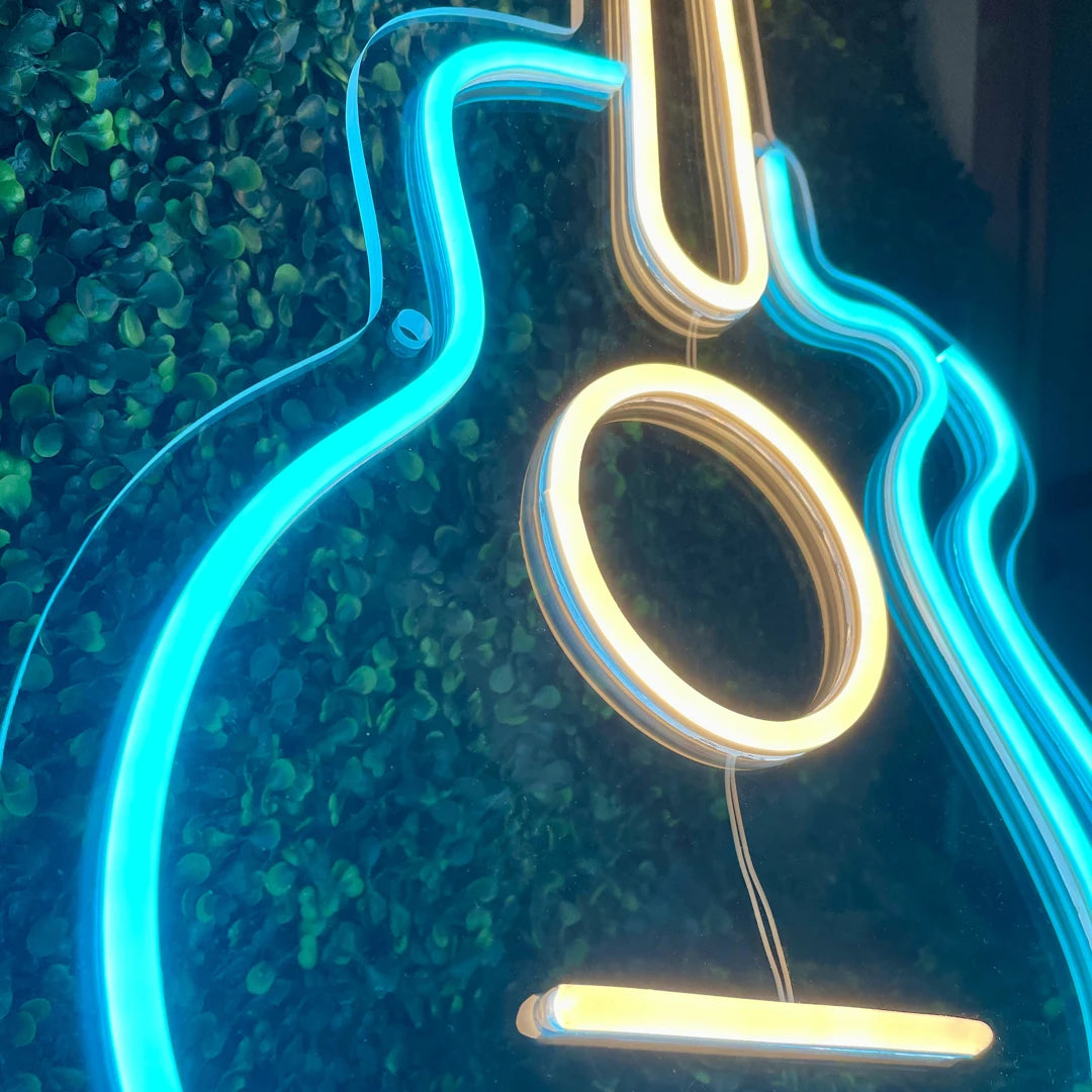 Détails Néon Guitare acoustique
