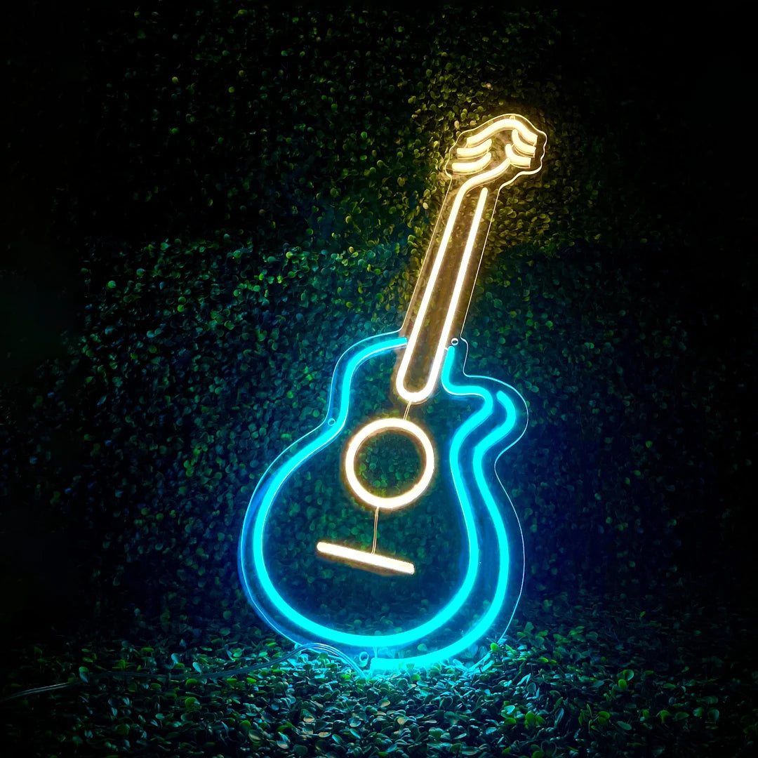 Néon Guitare acoustique lumineux