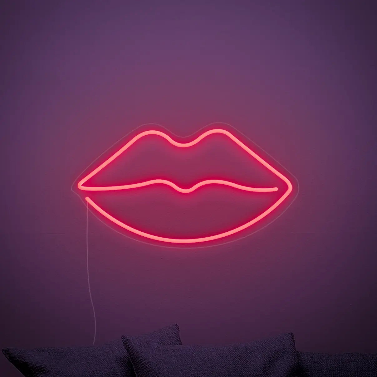 Néon lèvres rouge