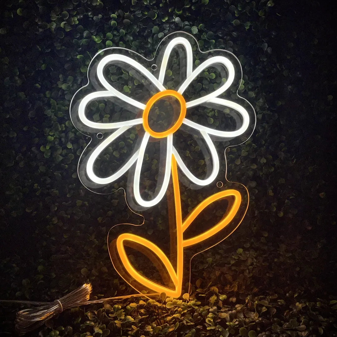 Néon marguerite de face