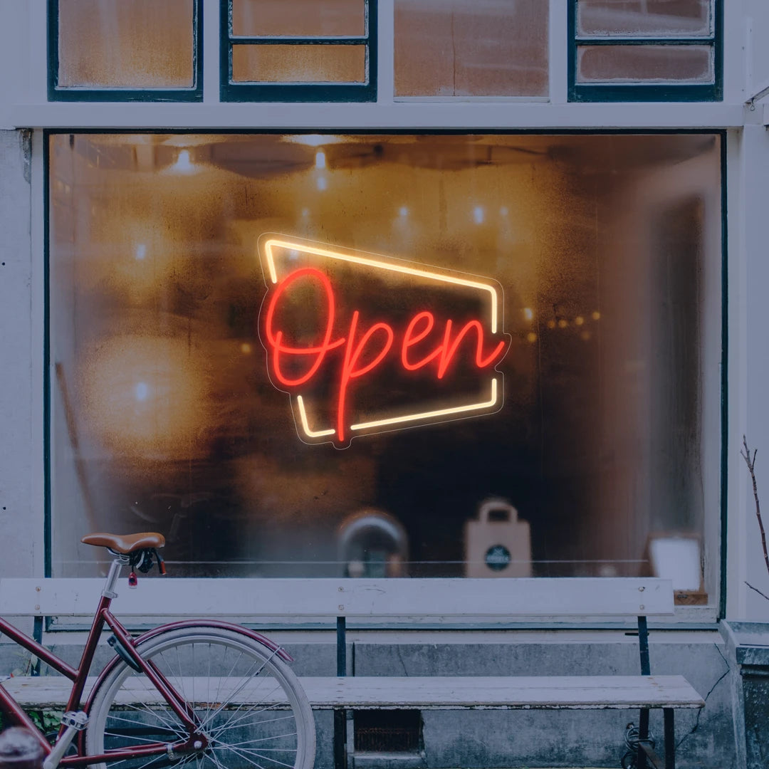 Néon Open Retro Beige et Rouge