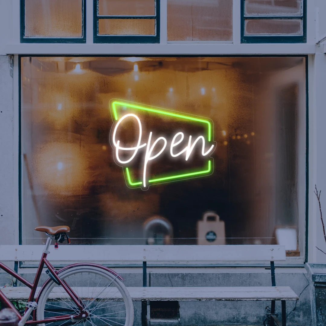 Néon Open Retro Blanc et Vert