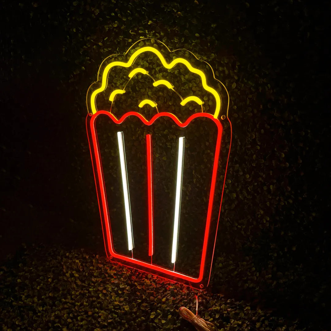 Néon popcorn rouge blanc de droite
