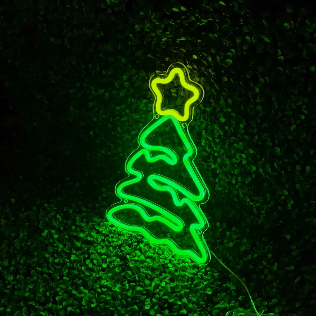 néon sapin de noël de droite