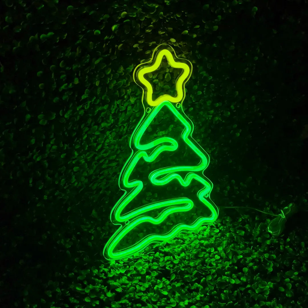 néon sapin de noël de gauche