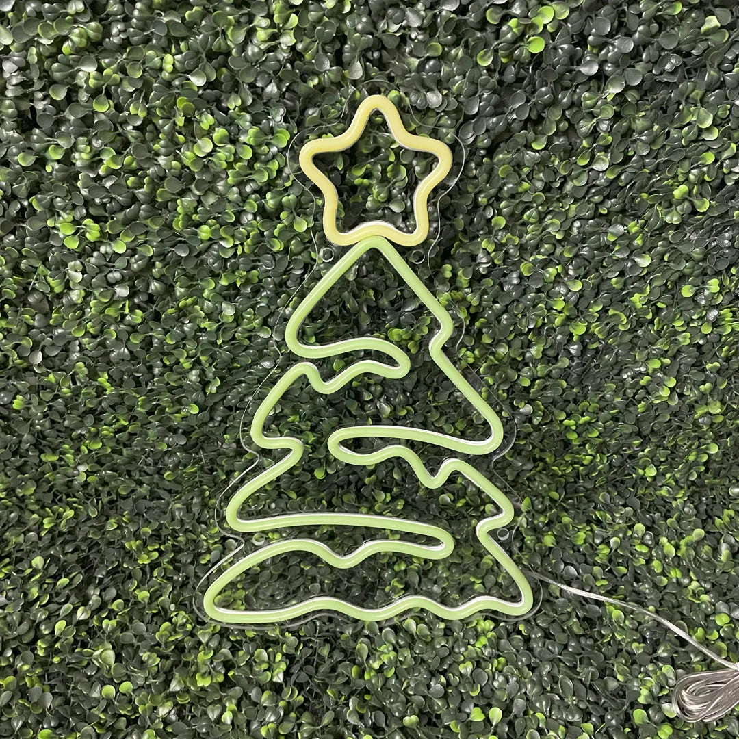 néon sapin de noël éteint