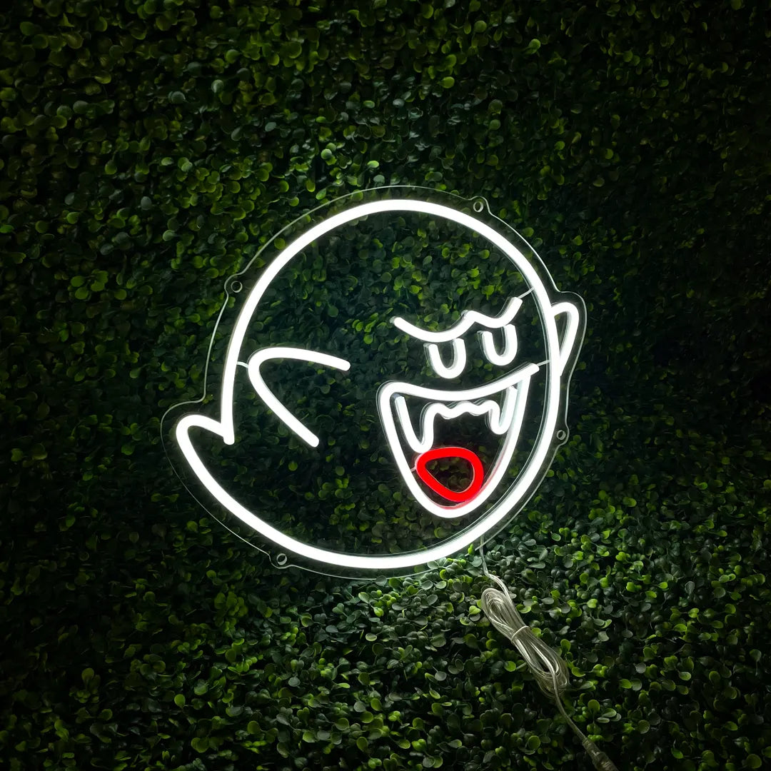 Néon Boo de Mario de gauche