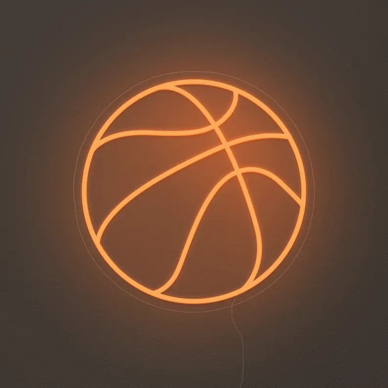 Néon ballon de basket orange