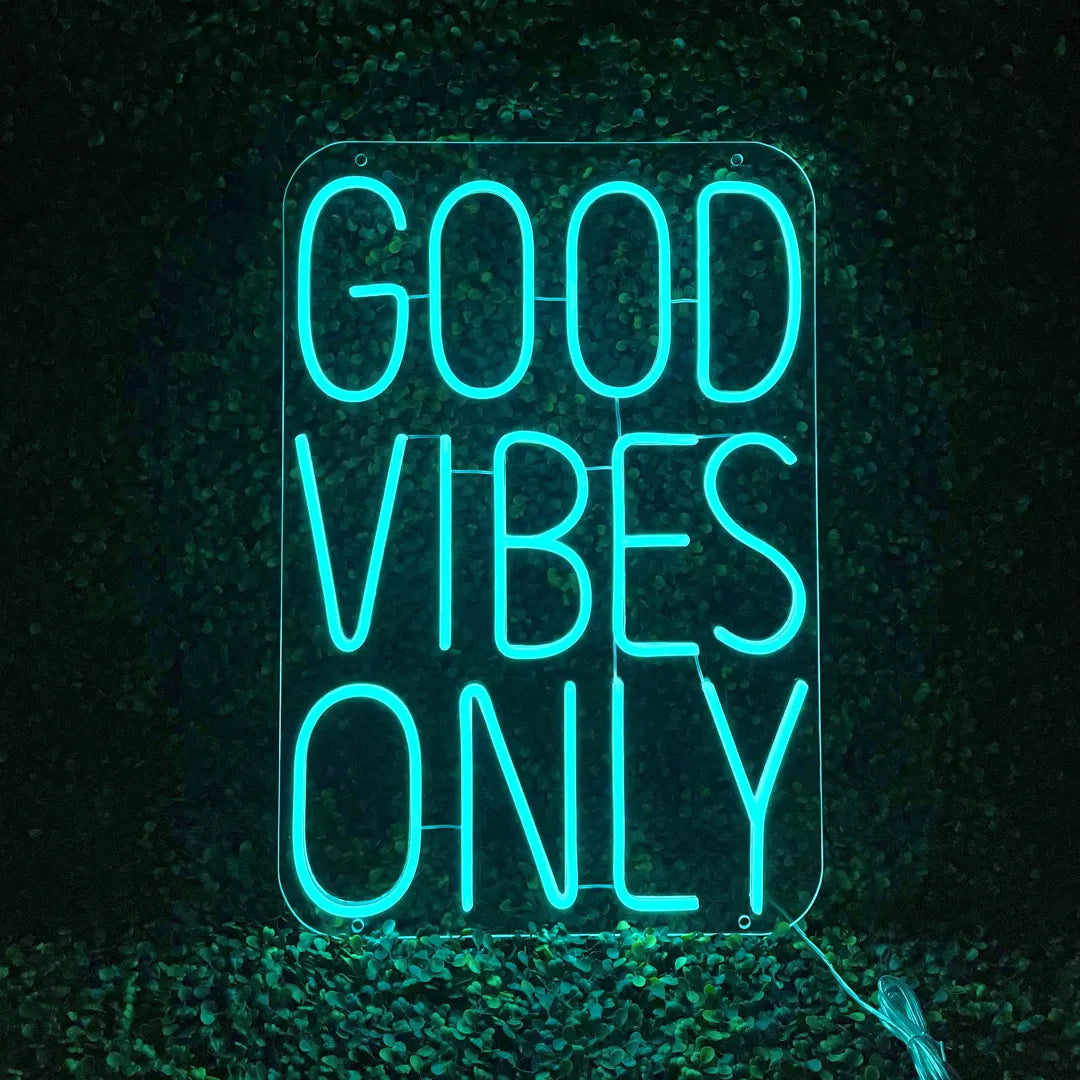 Néon Good Vibes Only Turquoise de face