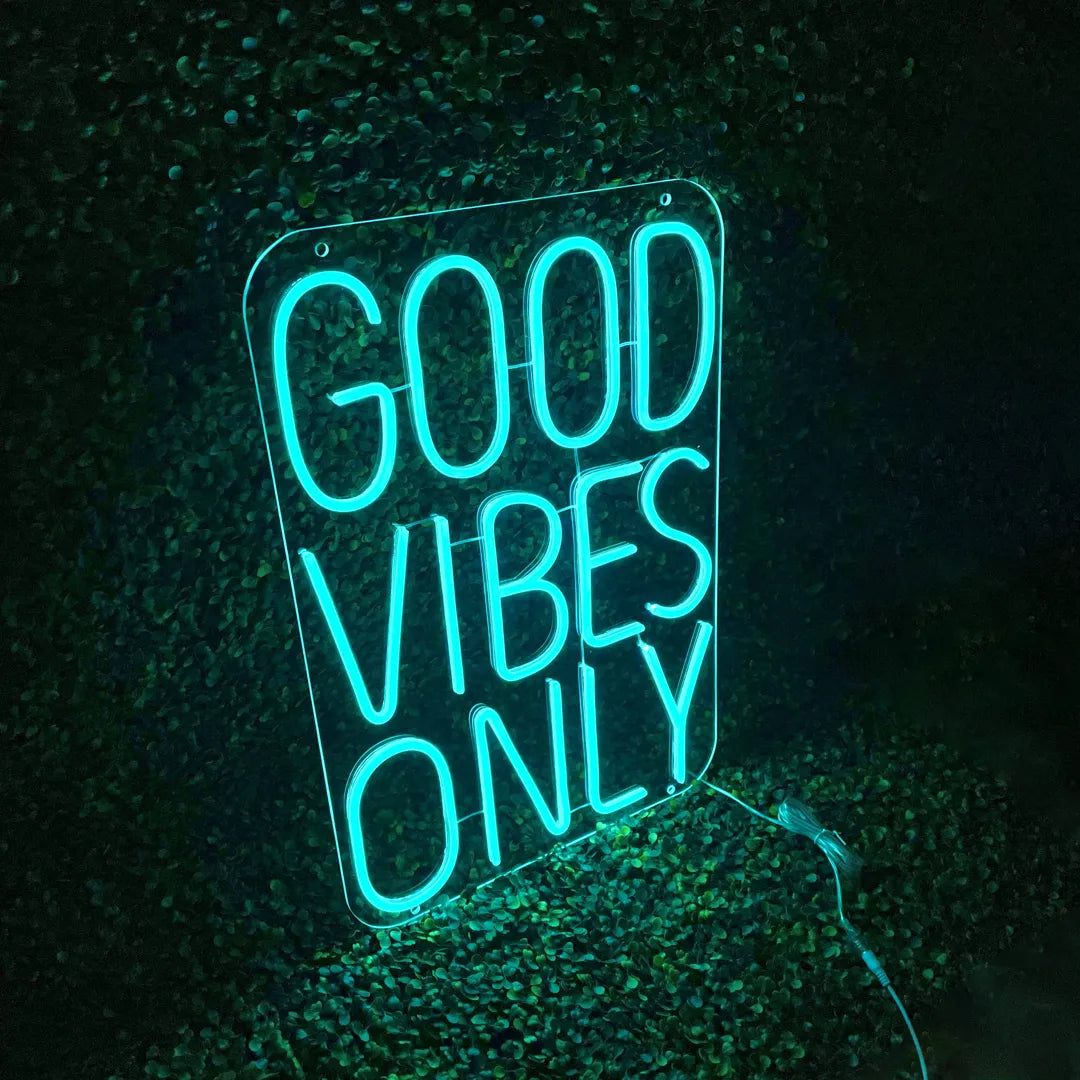 Néon Good Vibes Only Turquoise de gauche