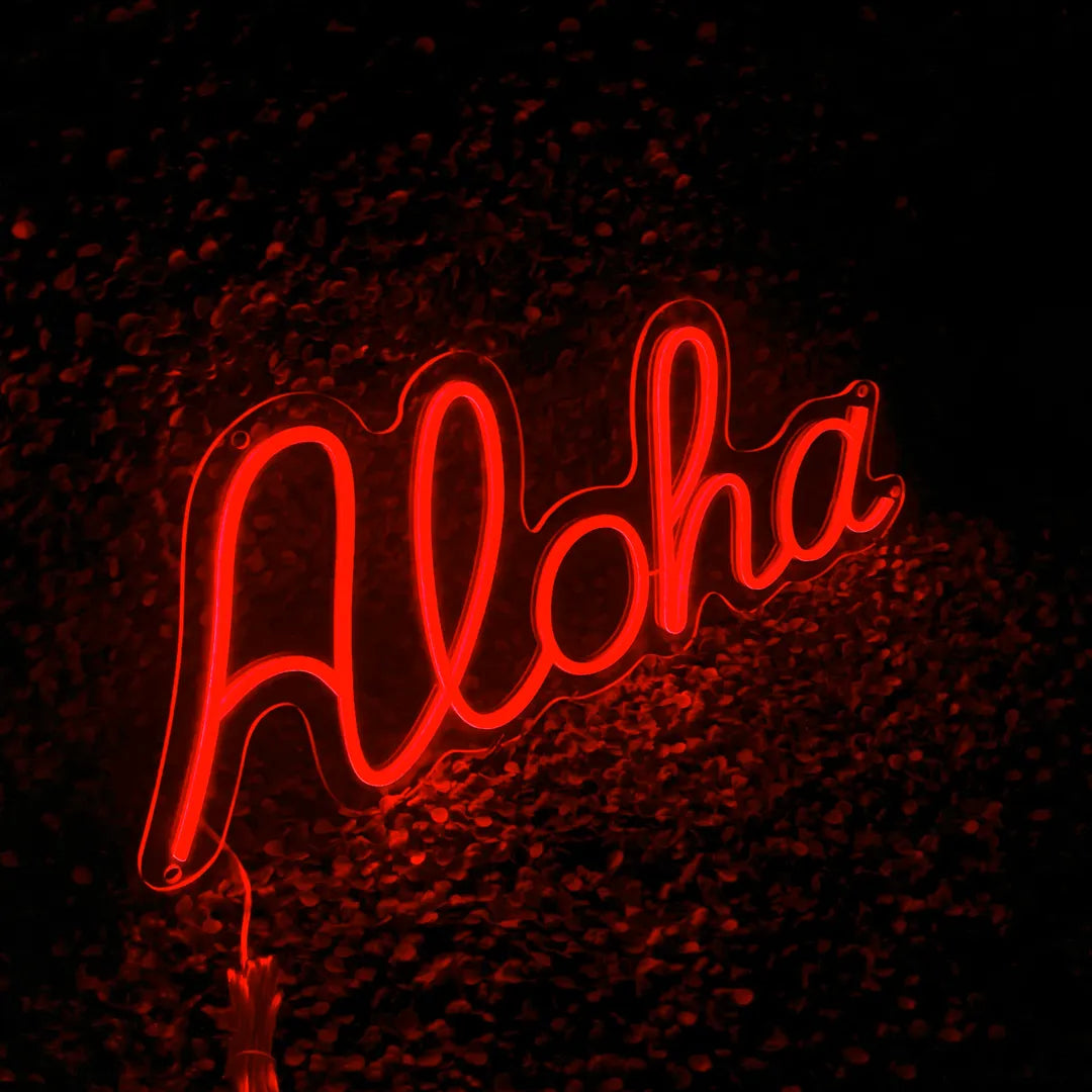 neon Aloha rouge de gauche