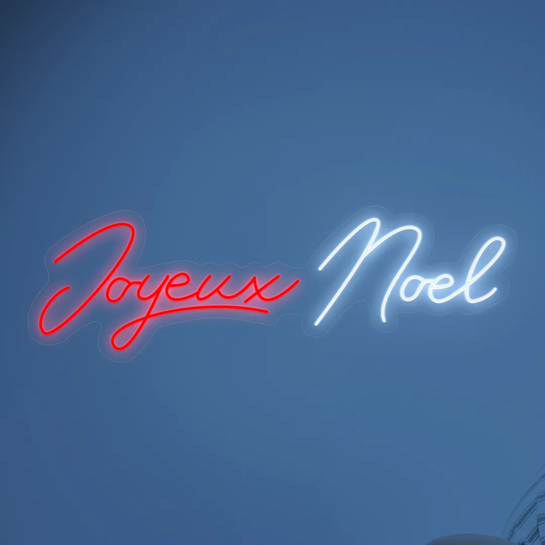 Néon Joyeux Noël rouge et blanc