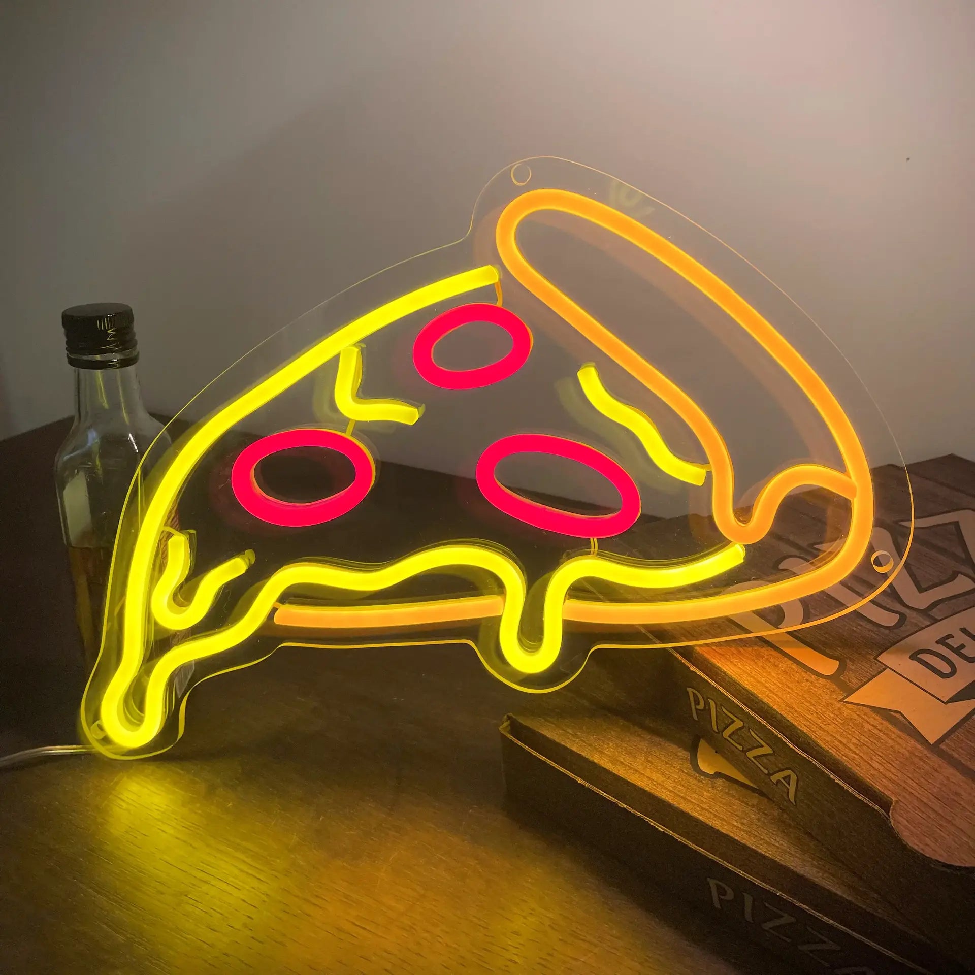 Neon pizza de coté