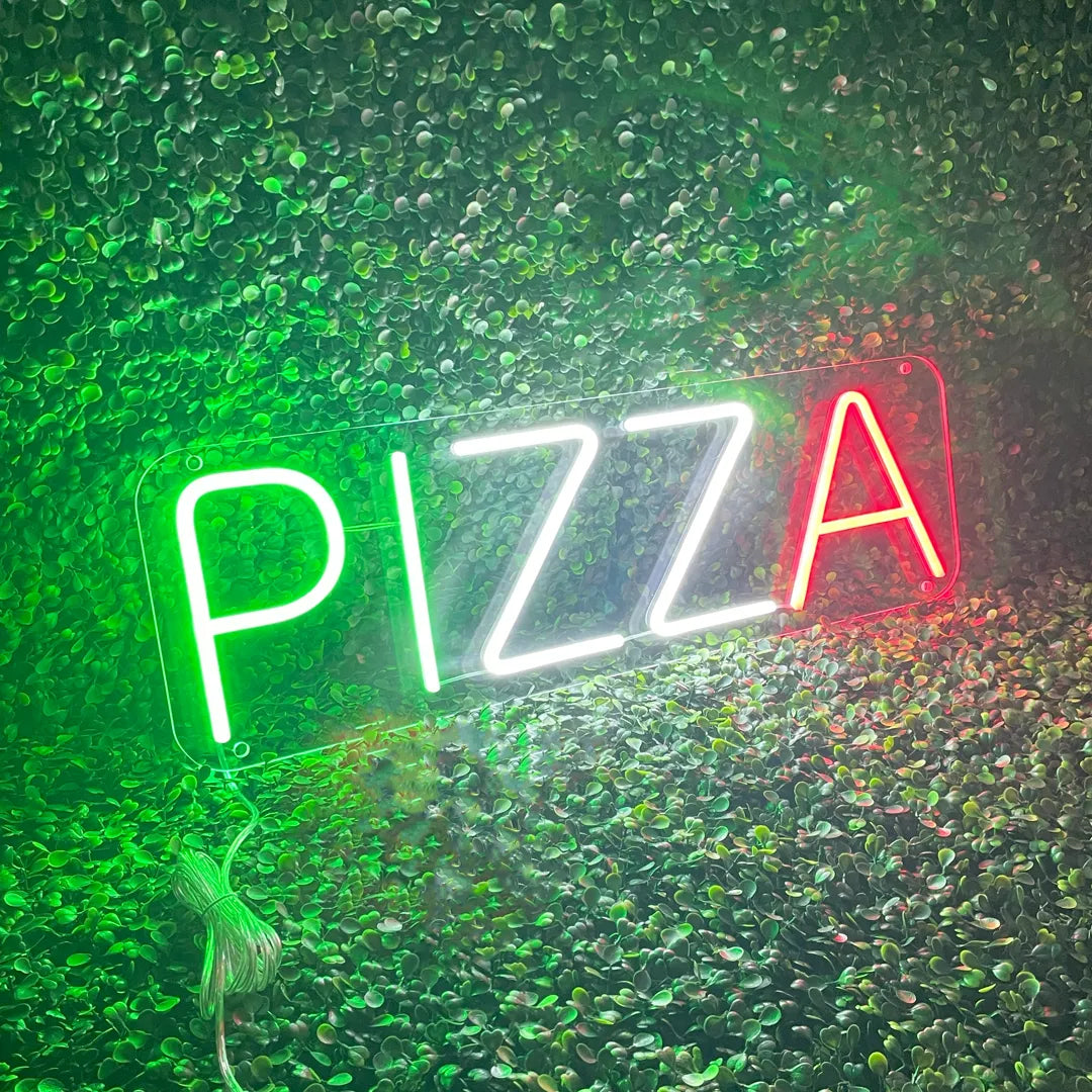 néon écriture pizza lumineux