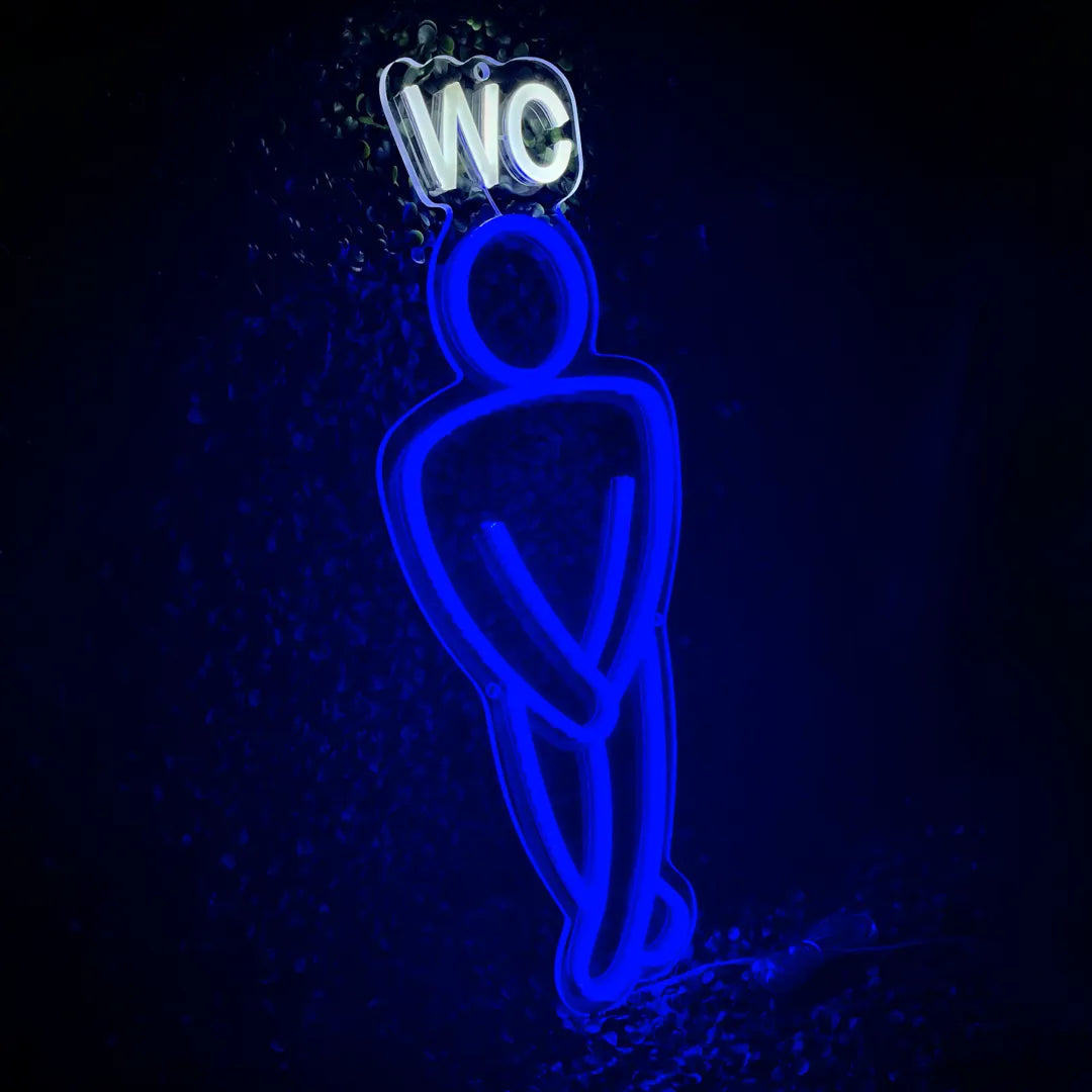 Néon WC Homme Bleu de côté