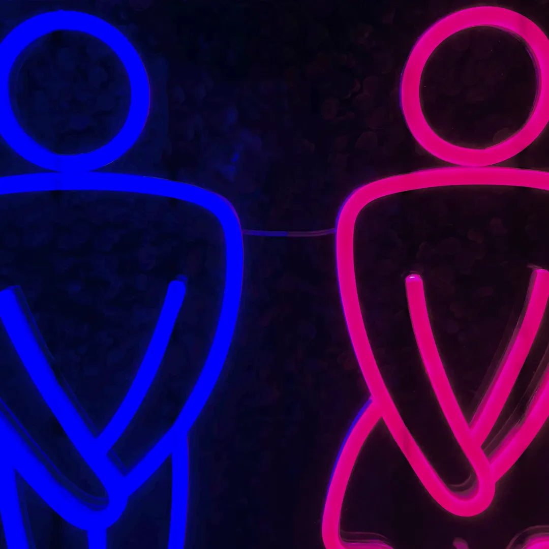Néon WC homme et femme pour Bar détails