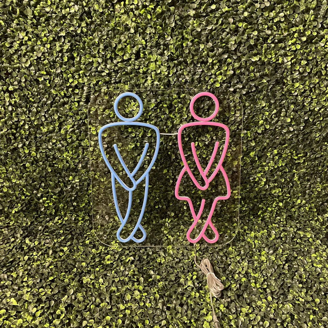 Néon WC homme et femme pour Bar éteint