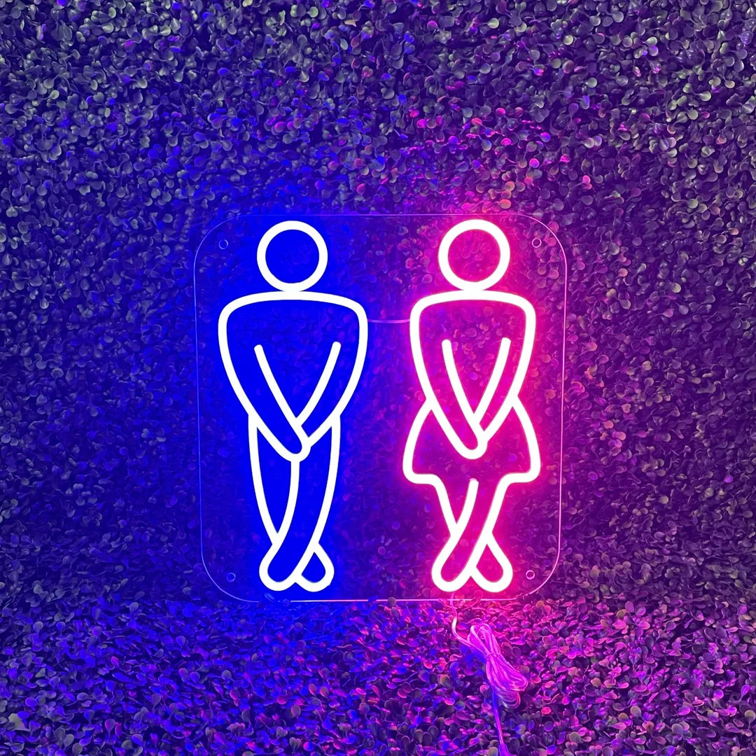 Néon WC homme et femme pour Bar lumineux